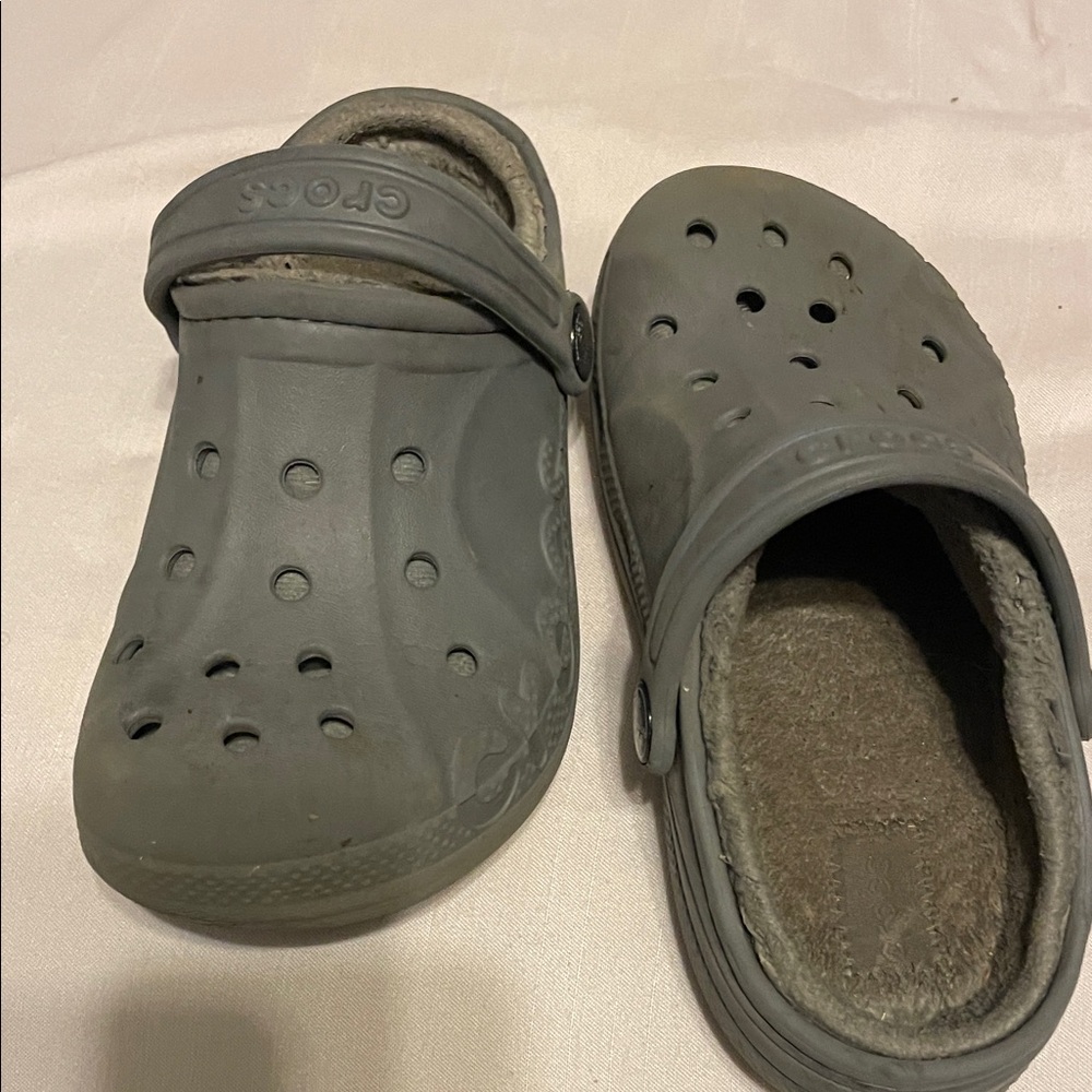 CROCS Kids Gray Slippers